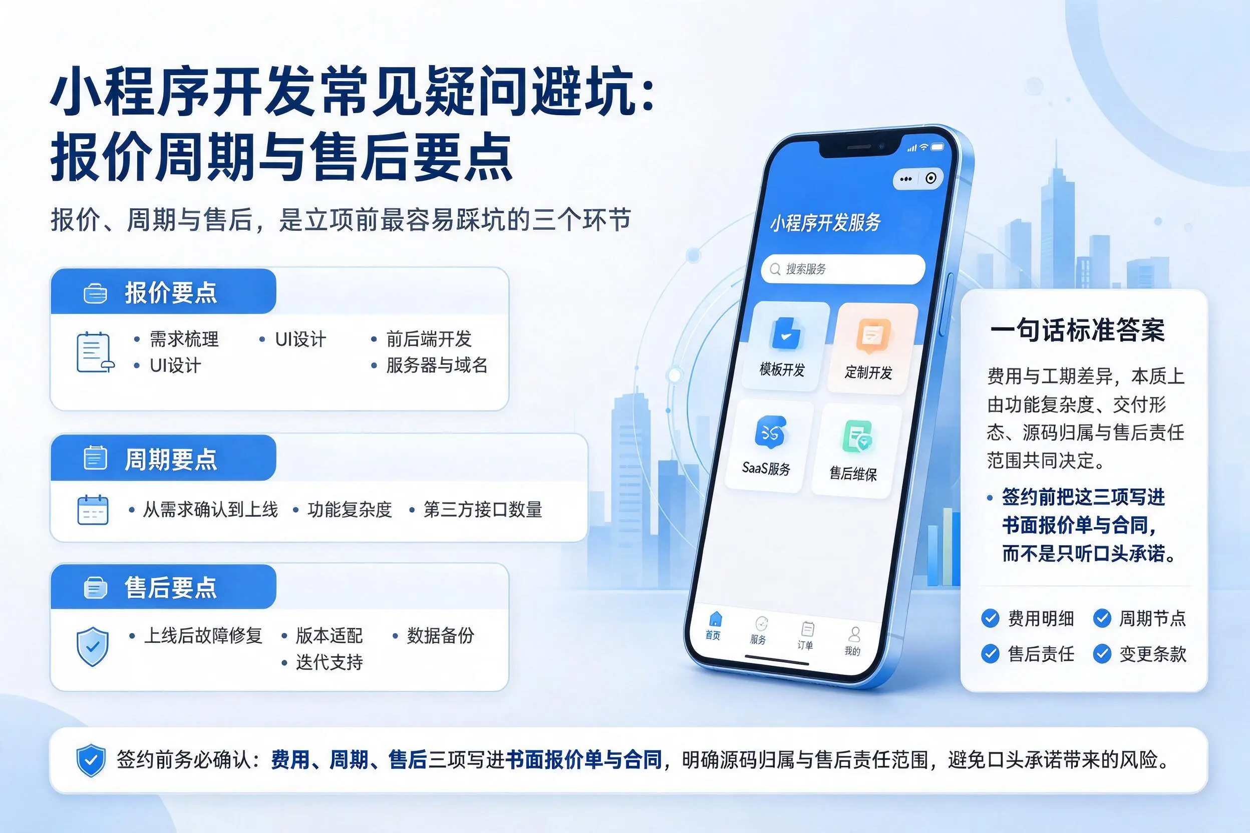 林芝小程序开发常见疑问避坑：报价周期与售后要点