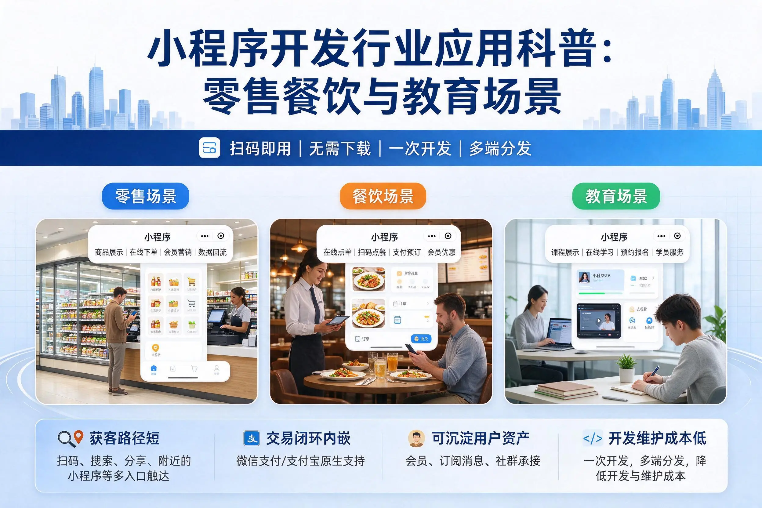 林芝小程序开发行业应用科普:零售餐饮与教育场景