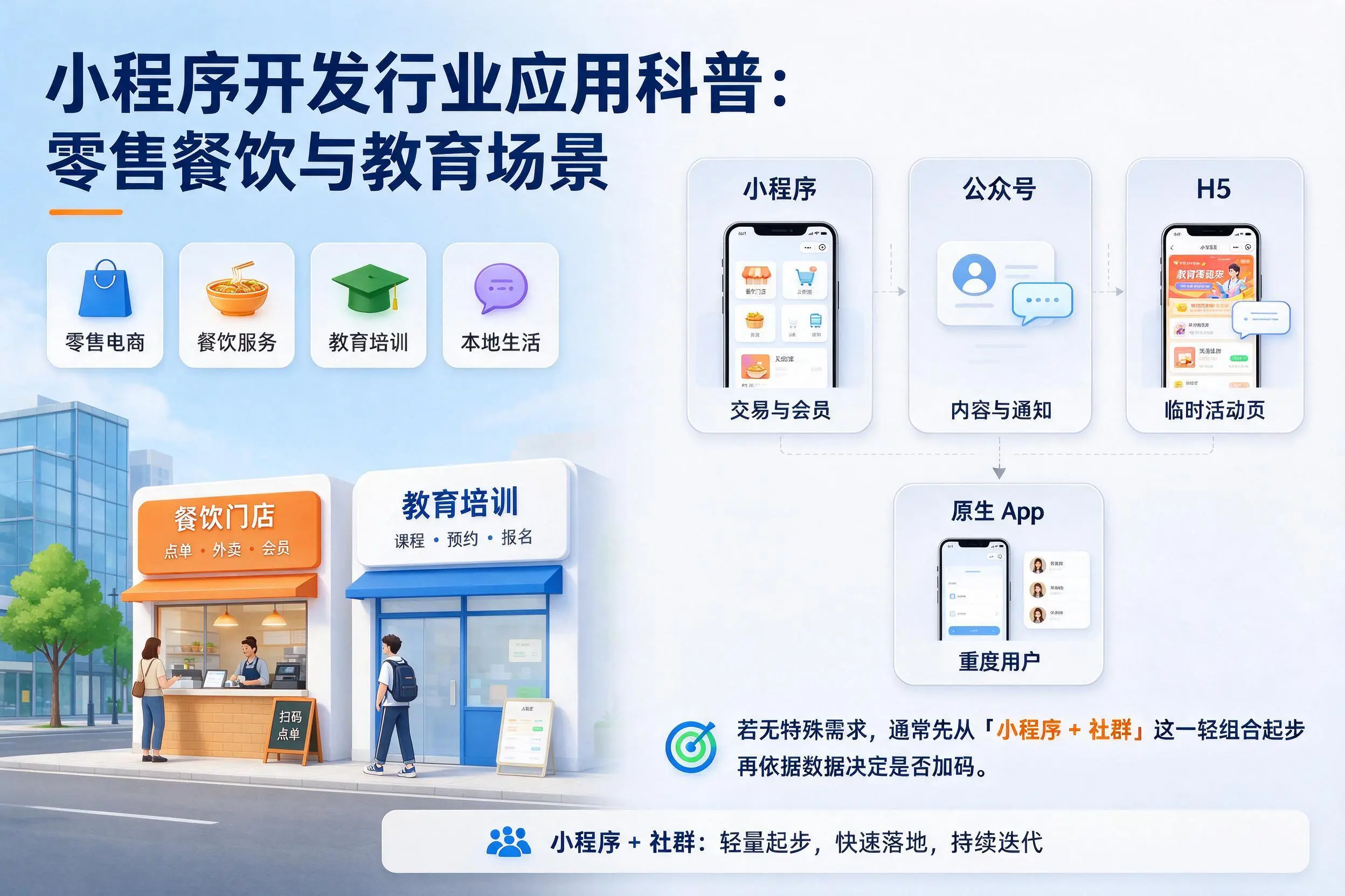林芝小程序开发行业应用科普:零售餐饮与教育场景
