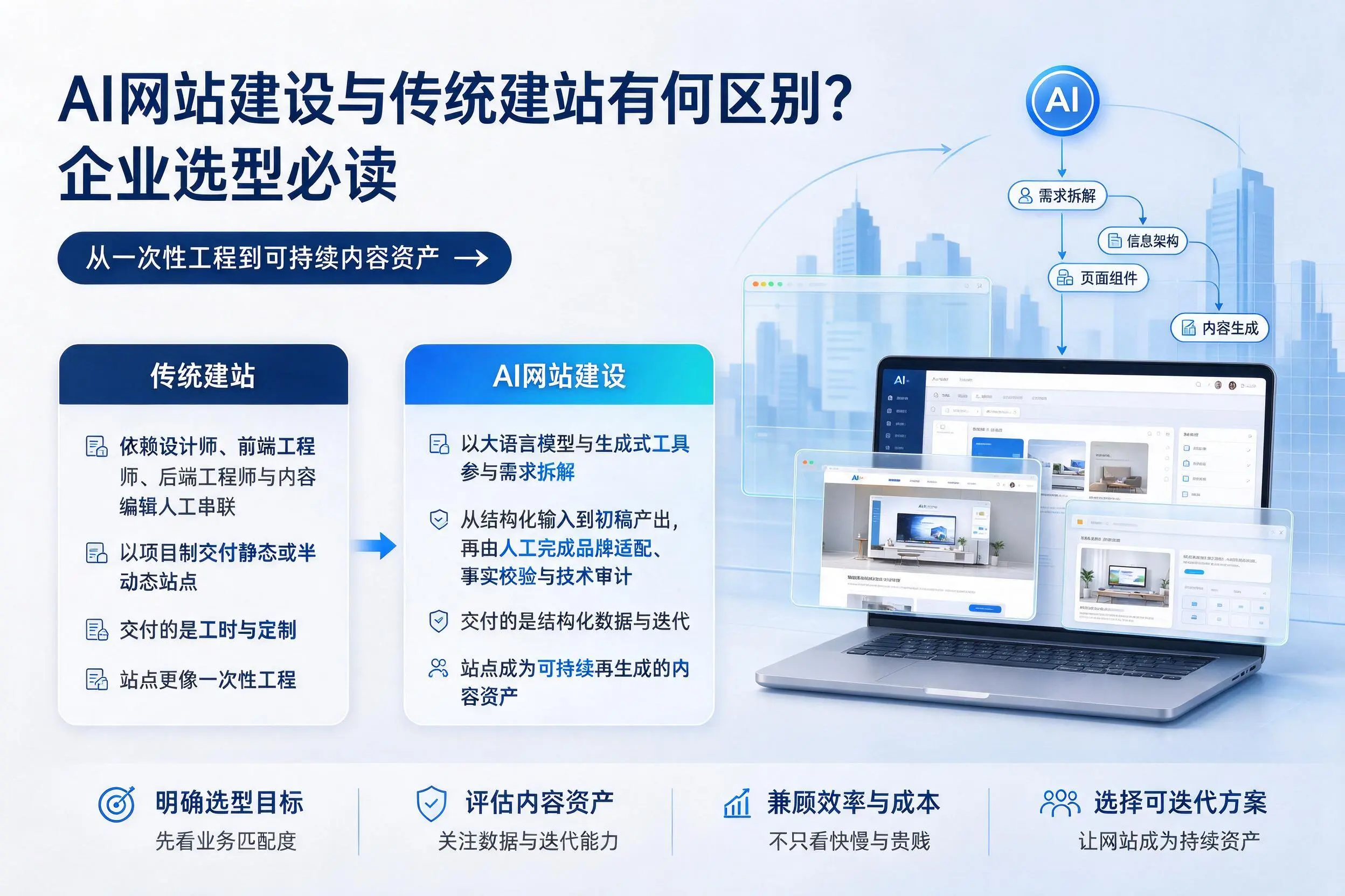 AI网站建设与传统建站有何区别？林芝企业选型必读