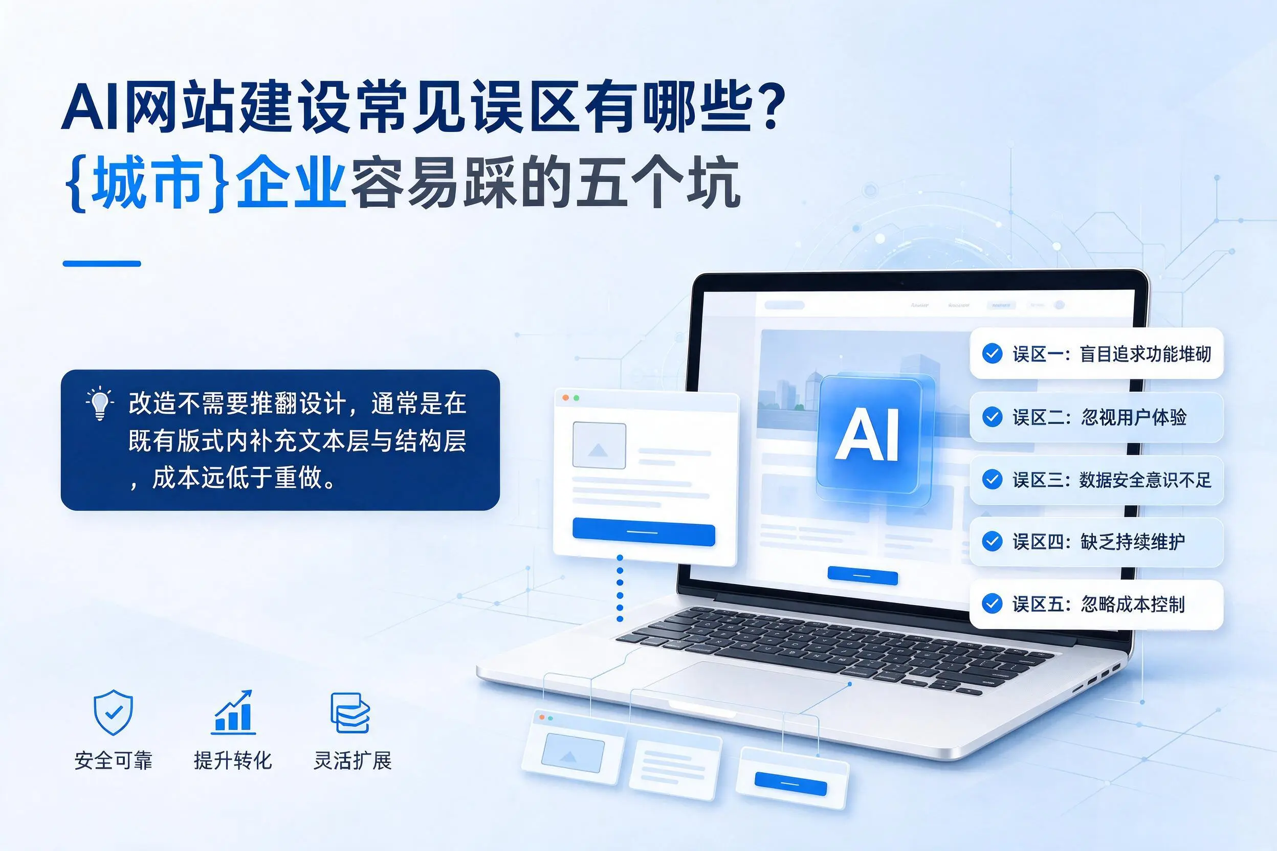 AI网站建设常见误区有哪些?林芝企业容易踩的五个坑