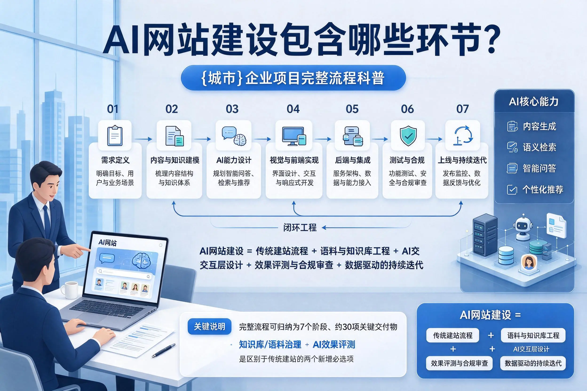 AI网站建设包含哪些环节？林芝企业项目完整流程科普