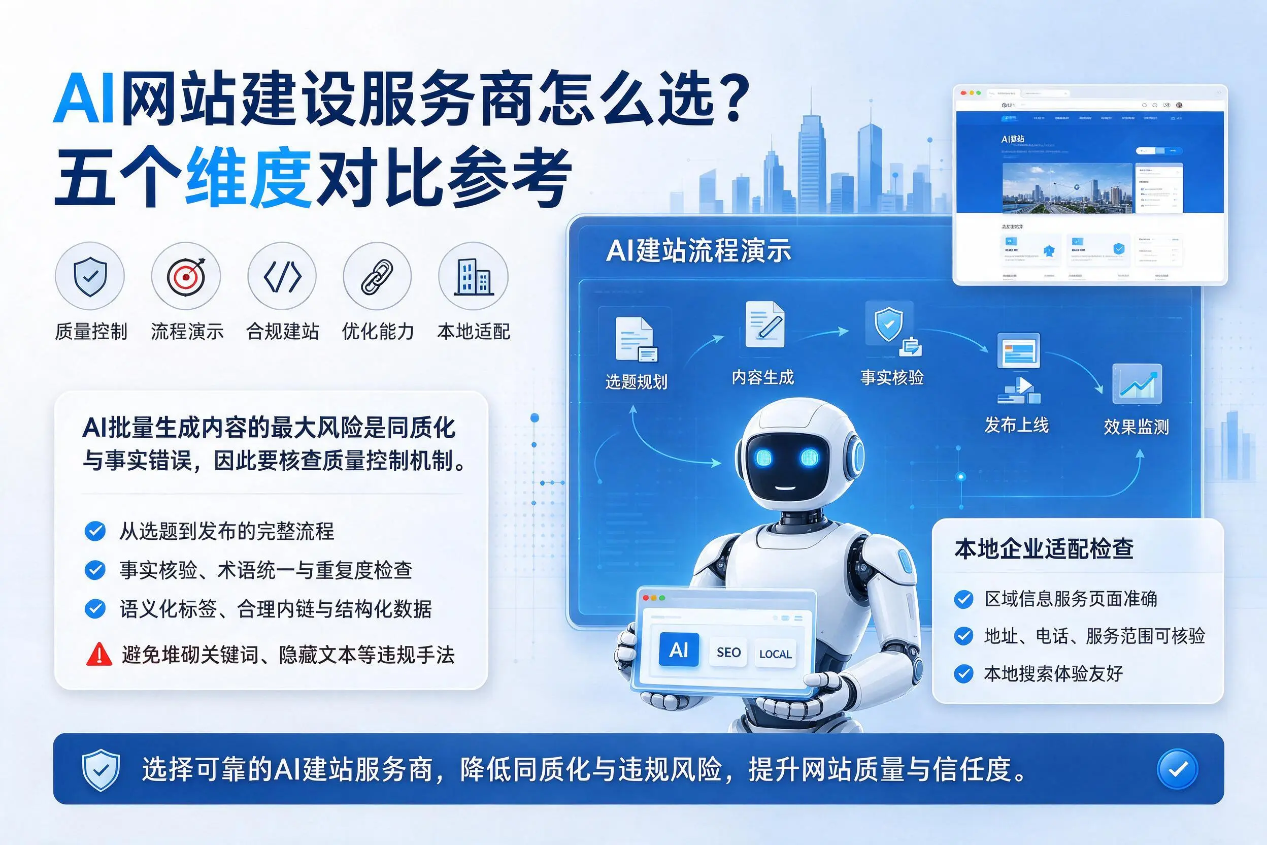 林芝AI网站建设服务商怎么选?五个维度对比参考
